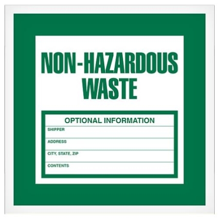 Non-Hazardous Waste Label Optical Information