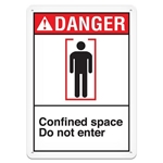 ANSI Safety Sign, Danger Confined Space Do Not Enter