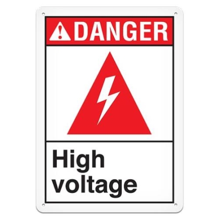 ANSI Safety Sign, Danger High Voltage