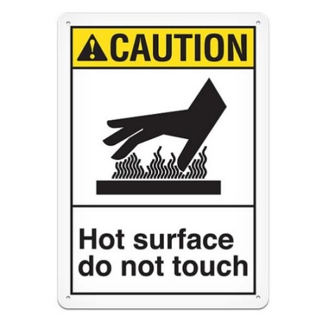 ANSI Safety Sign, Caution Hot Surface Do Not Touch