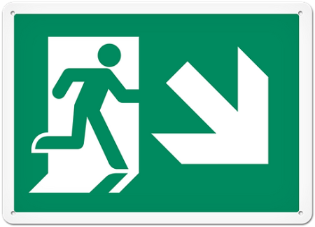 Fire Safety Sign Picto Exit Down Right