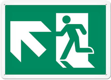 Fire Safety Sign Picto Exit Up Left