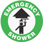 Floor Safety Message Sign Emergency Shower