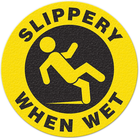 Floor Safety Message Sign Slippery When Wet