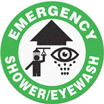 Floor Safety Message Sign Emergency Shower Eyewash