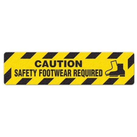 Floor Safety Message Sign Caution Safety Footwear Required 6pk