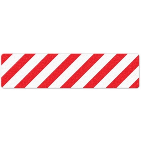 Floor Safety Message Sign Red/White Hazard Stripe 6pk