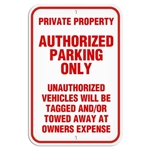 Parking Lot Sign Authorized Parking Only