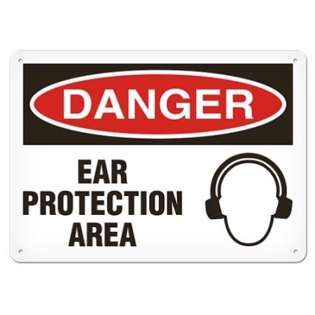 OSHA Safety Sign Danger Ear Protection Area