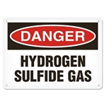 OSHA Safety Sign Danger Hydrogen Sulfide Gas