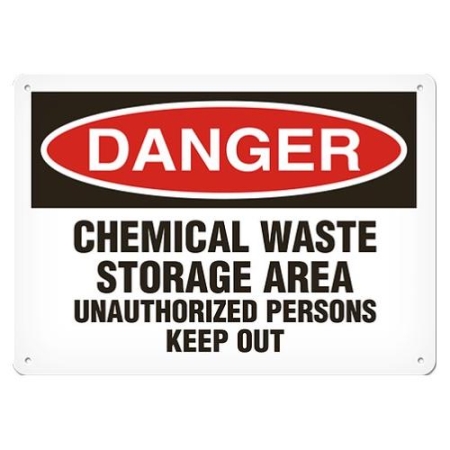 OSHA Safety Sign Danger Chemical Waste Storage Area Unauthorized Persons Keep Out