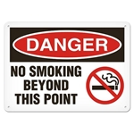 OSHA Safety Sign Danger No Smoking Beyond This Point