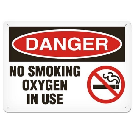 OSHA Safety Sign Danger No Smoking Oxygen In Use