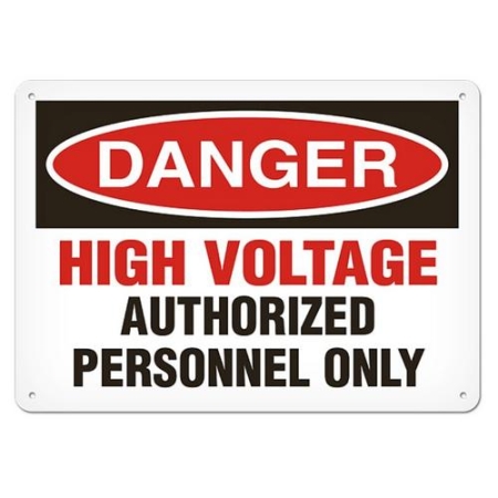 OSHA Safety Sign Danger High Voltage Authorized-Personnel Only