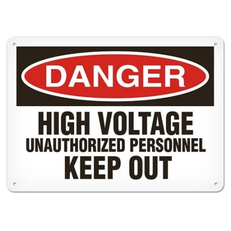 OSHA Safety Sign Danger High Voltage Unauthorized Personnel Keep Out