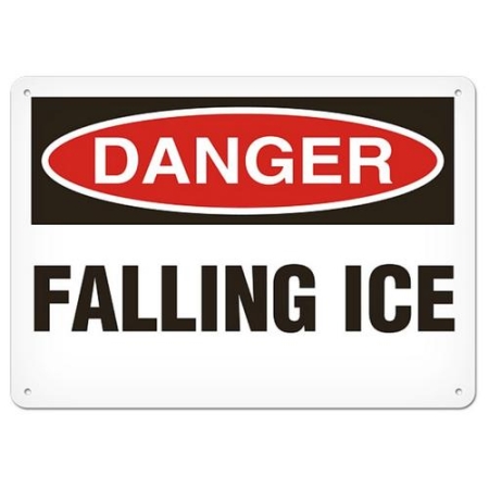 OSHA Safety Sign Danger Falling Ice