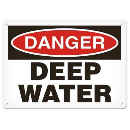 OSHA Safety Sign Danger Deep Water