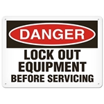 OSHA Safety Sign Danger Lock Out Equipment Before Servicing