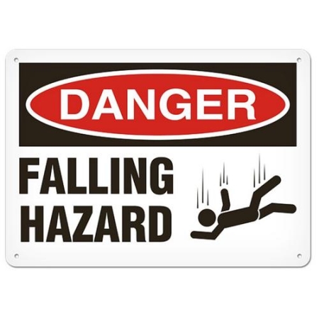 OSHA Safety Sign Danger Falling Hazard