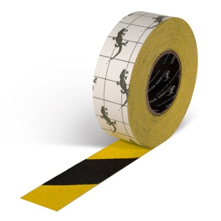 Yellow Black Stripe Hazard Grip Tape 2" x 60'