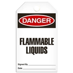 Safety Tag Danger Flammable Liquids