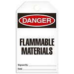 Safety Tag Danger Flammable Materials