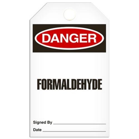 Safety Tag Danger Formaldehyde