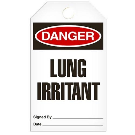 Safety Tag Danger Lung Irritant
