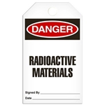 Safety Tag Danger Radioactive Materials