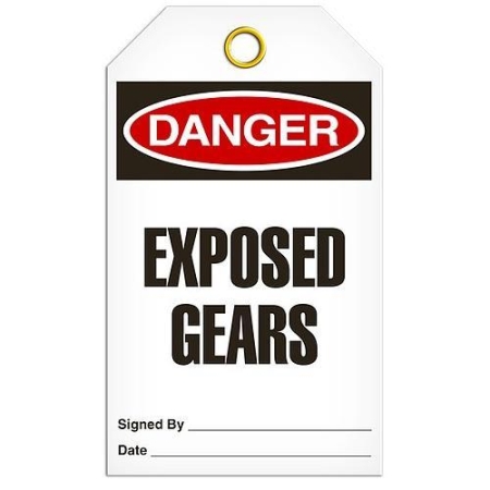 Safety Tag Danger Exposed Gears