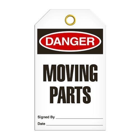 Safety Tag Danger Moving Parts