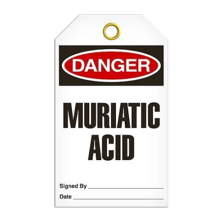 Safety Tag Danger Muriatic Acid