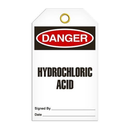 Safety Tag Danger Hydrochloric Acid