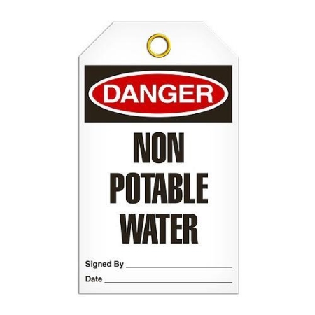 Safety Tag Danger Non Potable Water