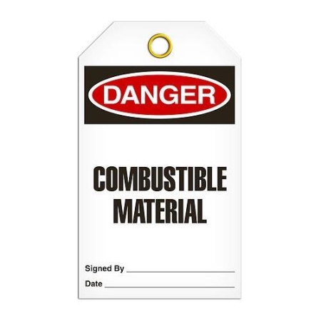 Safety Tag Danger Combustible Material