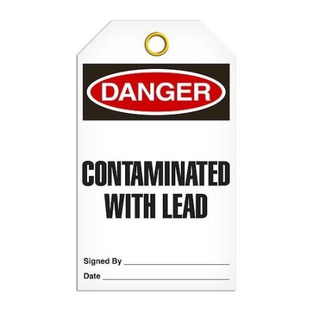 Safety Tag Danger Contaminated With Lead