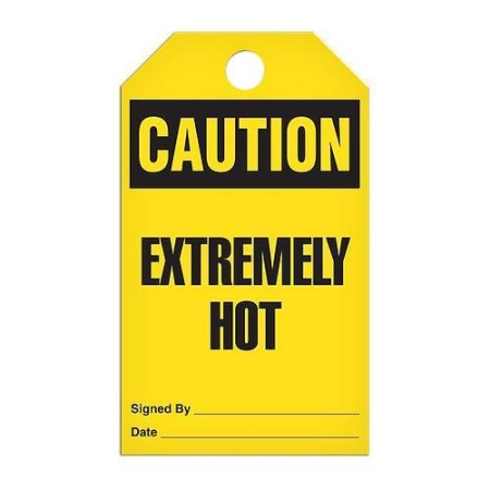 Safety Tag Caution Extremely Hot