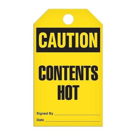 Safety Tag Caution Contents Hot