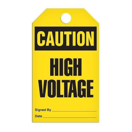 Safety Tag Caution High Voltage
