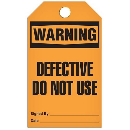 Safety Tag Warning Defective Do Not Use