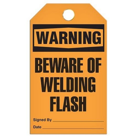 Safety Tag Warning Beware of Welding Flash