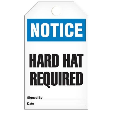 Safety Tag Notice Hard Hat Required