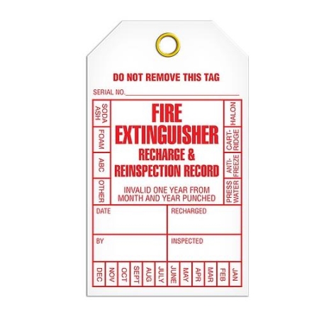 Safety Inspection Tag Fire Extinguisher