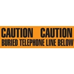 Utility Marking Tape Caution Buried Telephone Line Below 6" x 1000"