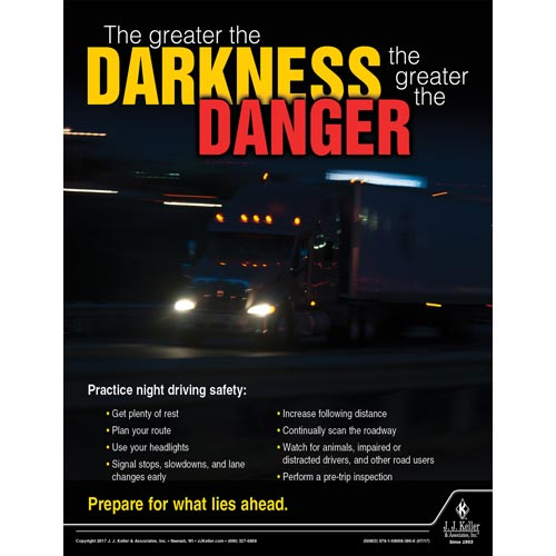 Darkness and Danger, Transportation Safety Poster