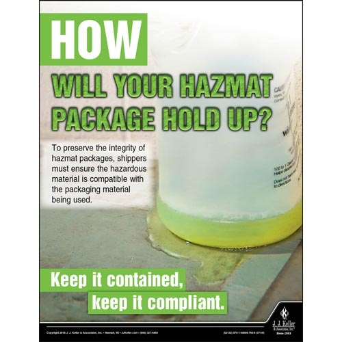 Will Your Hazmat Package Hold Up, Hazmat Transportation Poster