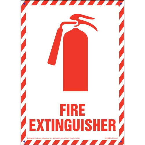 Fire Extinguisher Sign with Icon, Portrait