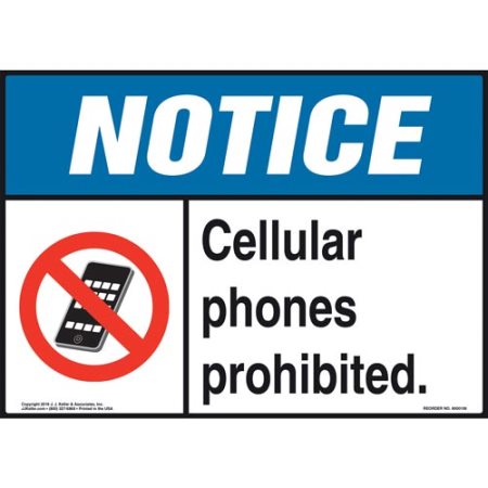 Notice, Cellular Phones Prohibited Sign