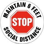 STOP Maintain 6 Feet Social Distance Floor Sign