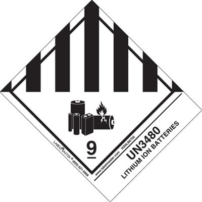 UN 3480 Lithium Ion Batteries Label Standard 500ct Roll